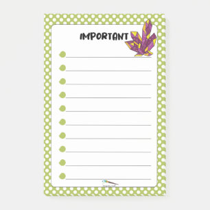 Post-it® Green Polka Dot Red Diamond IMPORTANT