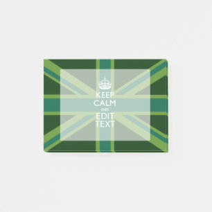 Post-it® Green Teal Keep Calm And Have Your Text Union Jack