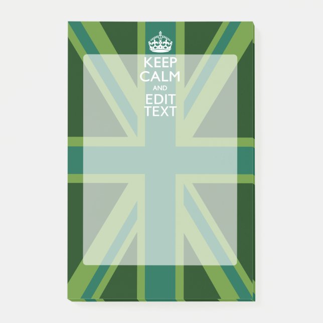 Post-it® Green Teal Keep Calm And Have Your Text Union Jack (Devant)