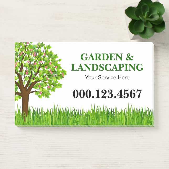 Post-it® Green Tree Grass Landscaping Service Business (Bureau)