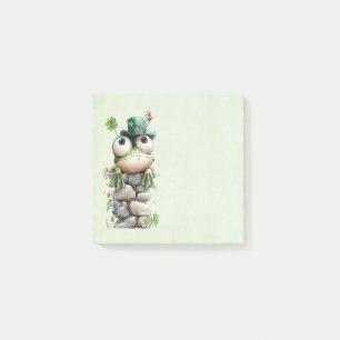 Post-it® Grenouille avec chapeau vert et trèfle mignon