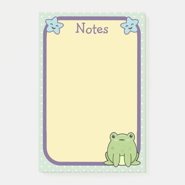 Post-it® Grenouille Crapaud Et Étoiles (Devant)