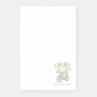 Post-it® Grenouille Mignonne à Vélo | Art de Grenouille Kaw