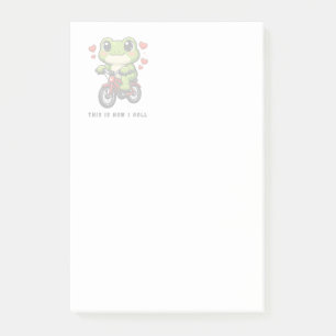 Post-it® Grenouille Mignonne à Vélo   Art de Grenouille Kaw