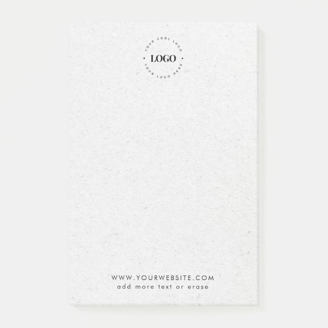 Post-it® Grey Kraft Votre Logo Et Texte Professionnels Pers (Devant)