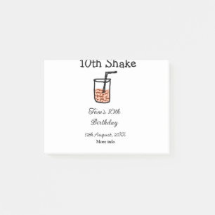 Post-it® gribouillage de milkshake de 10e anniversaire heur