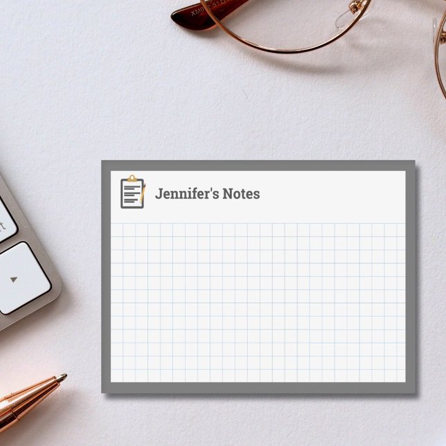 Post-it® Grille graphique avec Porte - bloc et gris stylo (Graph Grid with Clipboard and Pen Grey Post-it Notes)