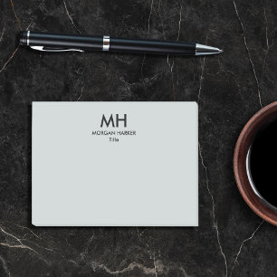 Post-it® Gris argent noir Minimal Propres Initiales