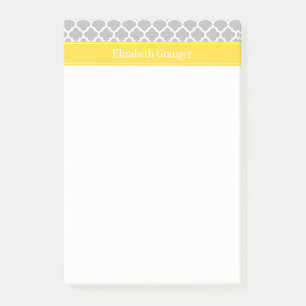 Post-it® Gris Blanc Marocain #5 Ananas Monogramme Initiale