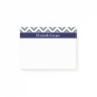 Gris Charbon Lg Chevron Bleu Marine Monogramme Nom