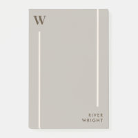 Gris de brouillard de goût et Monogramme Brown et