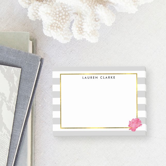 Post-it® Gris et pivoine rose (Créateur téléchargé)