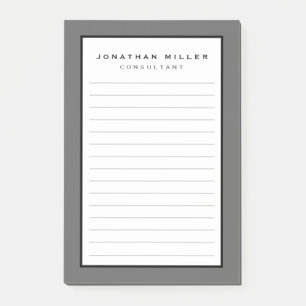 Post-it® Gris linéaire professionnel Notes post-it de nom