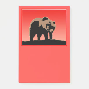 Post-it® Grizzly Bear au coucher du soleil - Art original d