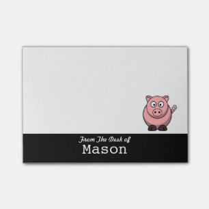 Post-it® Gros porc rose drôle personnalisé