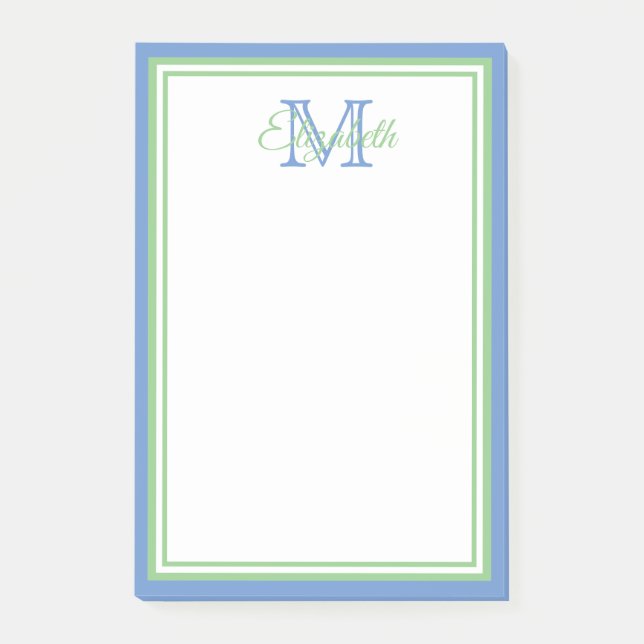 Post-it® Groseilles de Cornouailles Bleu et Monogramme vert (Devant)