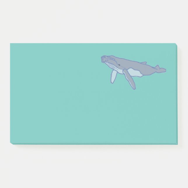 Post-it® Grosse baleine sur le vert de la mer (Devant)