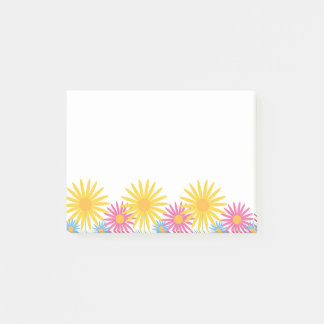 Post-it® Guirlande de fleurs sauvages pastel sur fond blanc