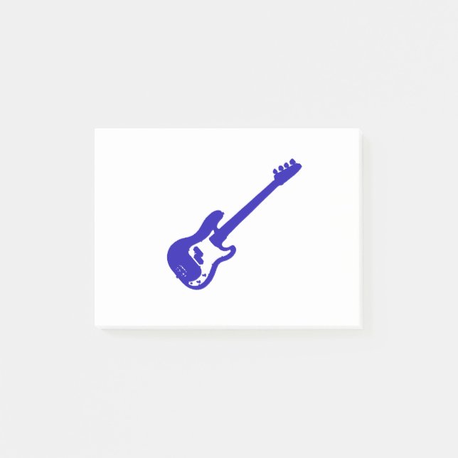 Post-it® guitare basse graphic.png bleu incliné (Devant)