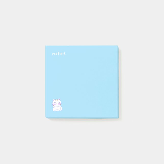 Post-it® Happy Cat Sky Blue (Devant)