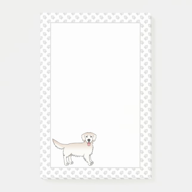 Post-it® Happy English Cream Golden Retriever Chien avec pa (Devant)