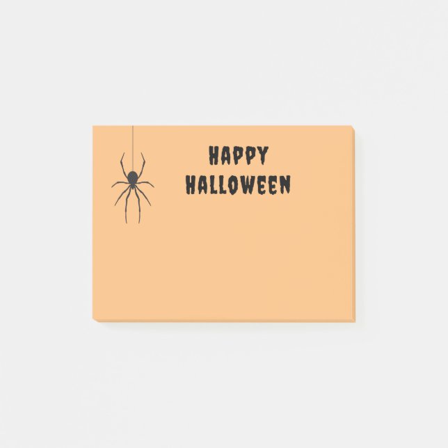 Post-it® Happy Halloween Black Spider Orange Notes (Devant)