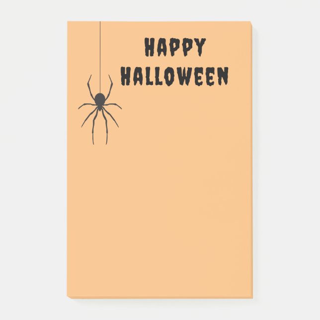Post-it® Happy Halloween Black Spider Orange Post-It Notes (Devant)
