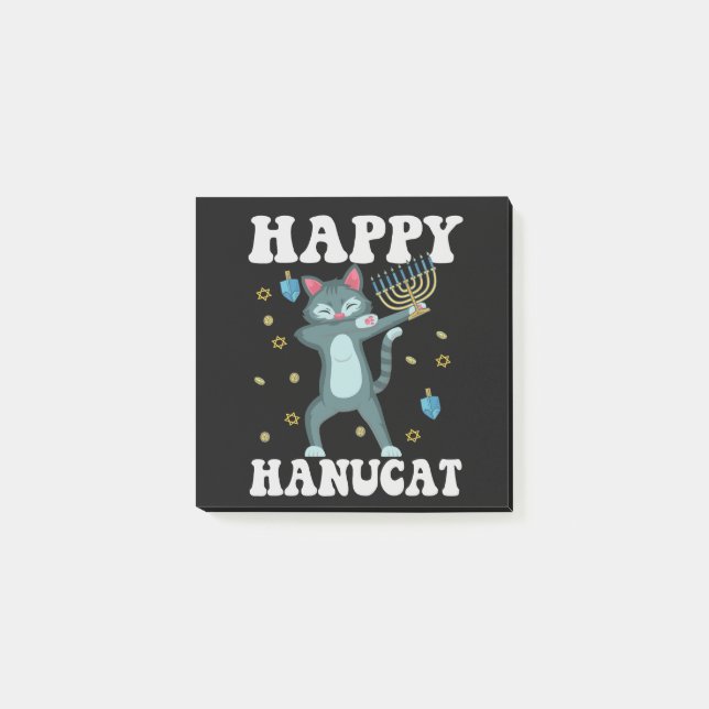 Post-it® Happy Hanucat Funny Juif Hanoukka cadeau de chat (Devant)