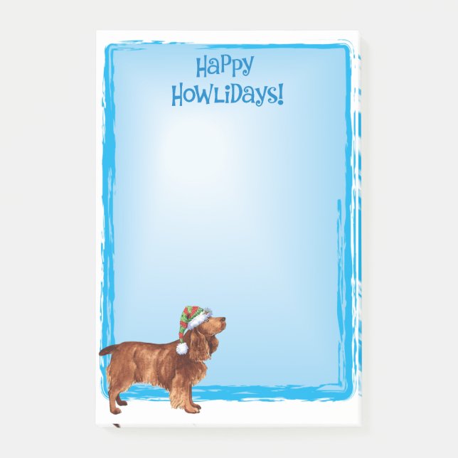 Post-it® Happy Howlidays Field Spaniel Post-it Notes (Devant)