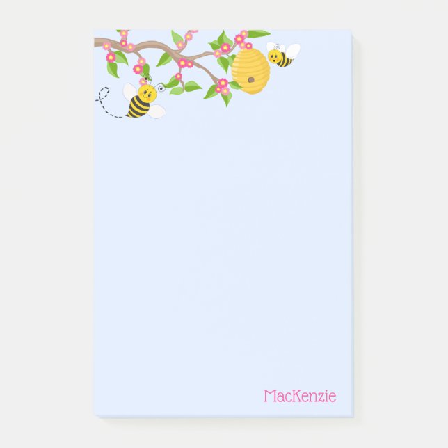 Post-it® Happy Little Bumble Bees and Flowers (Devant)