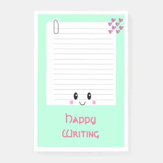 Post-it® Happy Notes Green : Kawaii Post -It Notes (Devant)