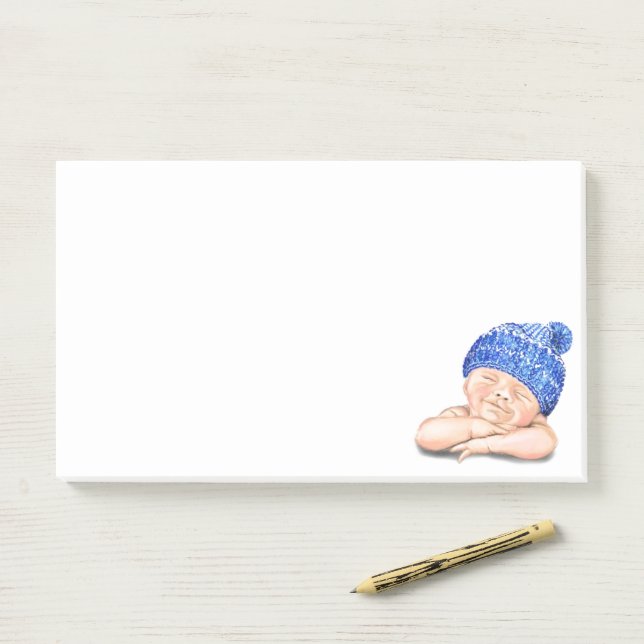 Post-it® Happy Sleeping Baby Funny Post it Notes (Sur un bureau)