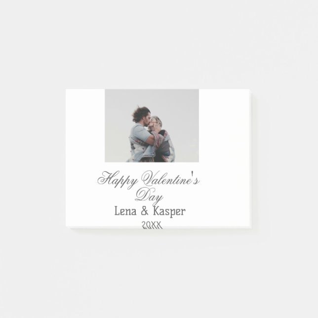 Post-it® Happy Valentine's day couple photo modern simple t (Devant)