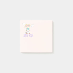 Post-it® Happy Vibes Typographie mignonne souriant Unicorn