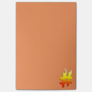 Post-it® #HASHTAG - Symbole d'étiquette de hachage en feu