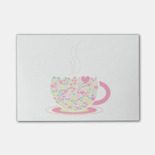Post-it® Heart Coffee Cup Post It Note Pad