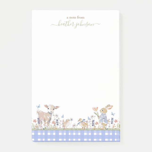 Post-it® Hearthlight Notes Spring Soft Meadow Gingham (Devant)