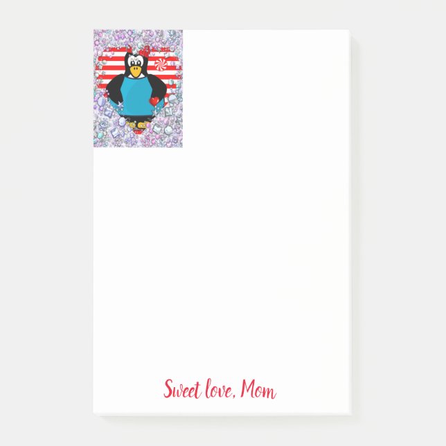 Post-it® Heureuse Sainte-Valentin Penguin Publier une note (Devant)