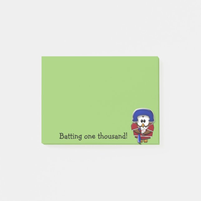 Post-it® hibou de joueur de baseball (Devant)