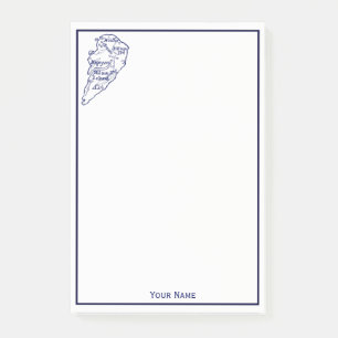 Post-it® Hilton Head Island SC Carte Vintage Marine Blue