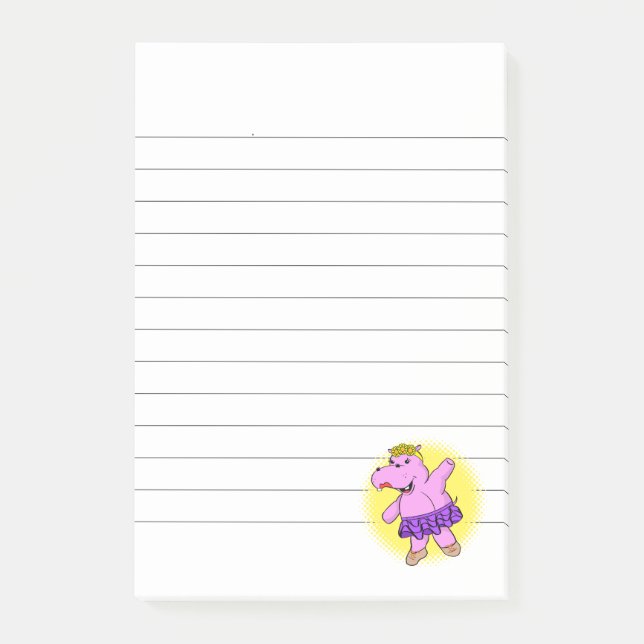 Post-it® Hippo Ballerina Avec Tutu Linked (Devant)
