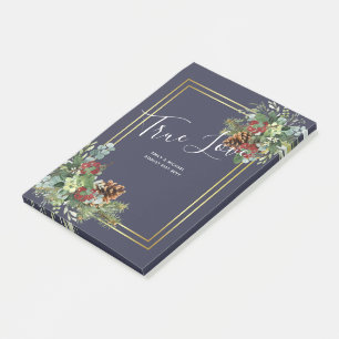 Post-it® Hiver Red Berries Pine Cones Mariage