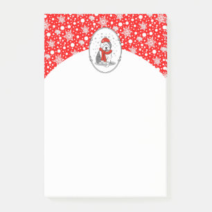 Post-it® Hiver (rouge) Vieux anglais Chien de mer gris 1 Fê