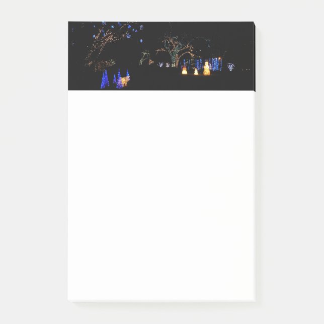 Post-it® Hiver Wonderland Lumières Bleu et blanc Vacances (Devant)