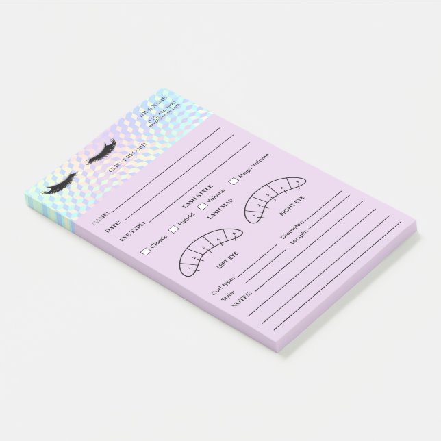 Post-it® Holographic  Eyelash Client Record Form (Incliné)
