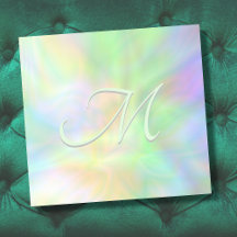 Holographique pastel dégradé opale monogramme init