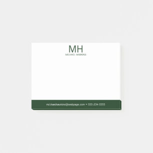 Post-it® Hommes monogrammes verts
