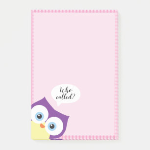 Post-it® Hoot Owl Woodland Animal Faune Mignonne Whimsical
