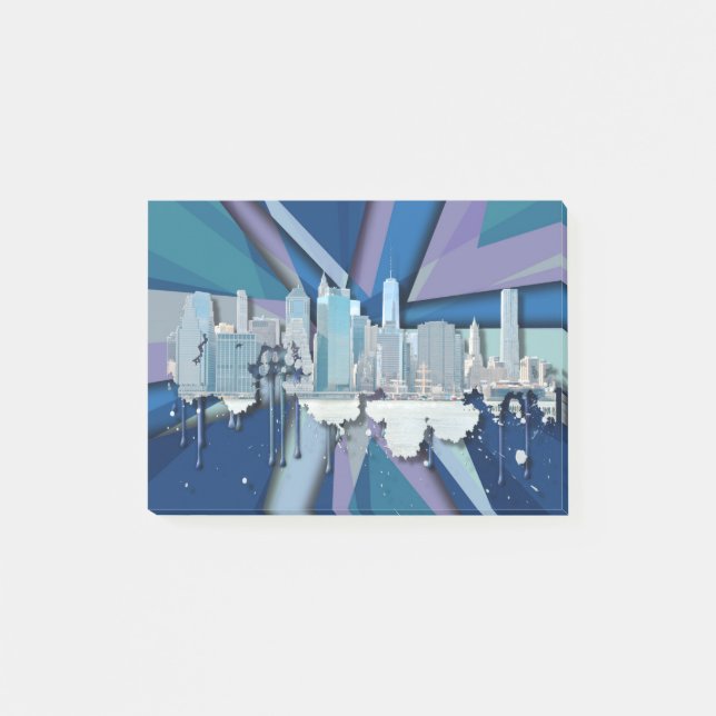 Post-it® Horizon | 3D bleu de New York City (Devant)