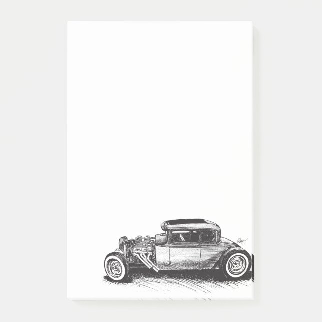 Post-it® Hot rod 4"" notes de post-it x6 (Devant)